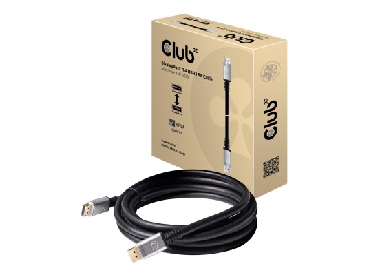Club 3D DisplayPort 1.4 Kabel 4 m med 8K Støtte - Svart Club 3D DisplayPort 1.4 Kabel 4 m med 8K Støtte - Svart
