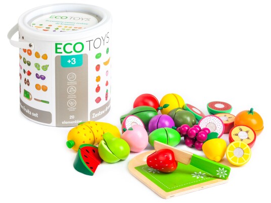 Frukt for skjæring i tre 20 stk ECOTOYS Frukt for skjæring i tre 20 stk ECOTOYS