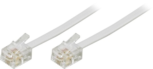 Deltaco Telefonkabel RJ-11 5 m Hvit