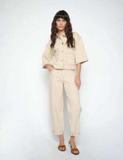 MOS MOSH Mmhellen Stripe Pant Beige 24 x 30 MOS MOSH Mmhellen Stripe Pant Beige 24 x 30