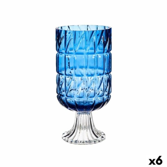 Gift Decor Vase Gravering Blå Krystall 13 X 26,5 X 13 Cm (6 Enheter)