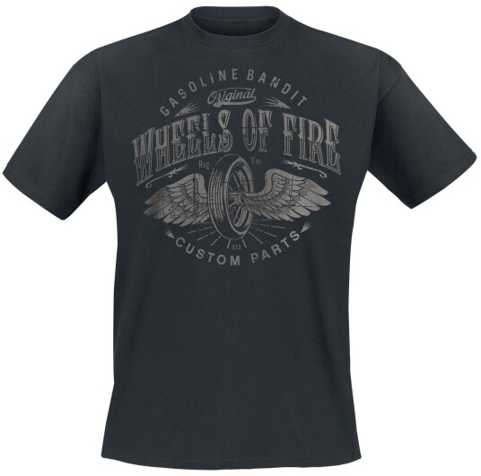 Gasoline Bandit Rockabilly T-skjorte Wheels Of Fire S til 4XL Herrer svart Gasoline Bandit Rockabilly T-skjorte Wheels Of Fire S til 4XL Herrer svart