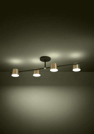 Altamira Taklampe Sort/messing 4X4,6W GU10 LED
