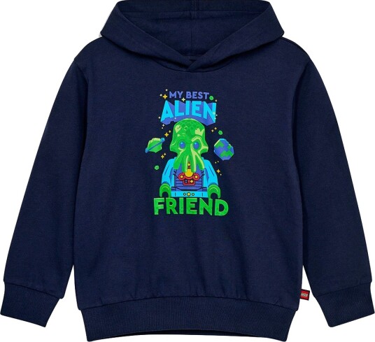 LEGO® Wear Hettegenser - LWSaku - Dark Navy m. Alien - LEGO® Wear - 7 år (122) - Hettegenser - Blå