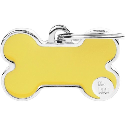 Myfamily Håndlaget ID Tag for Hund - Gul - 48x31 mm