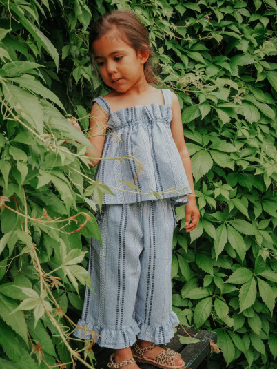 Fliink Navy Amie Ruffle Topp 5 år/110