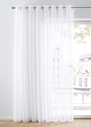 bonprix Ensfarget gardin 1 (H/B: 100/300 cm),2 (H/B: 120/300 cm),3 (H/B: 145/300 cm),4 (H/B: 145/450 cm),5 (H/B: 175/300 cm),6 (H/B: 175/450 cm),7 (H/B: 225/300 cm),8 (H/B: 225/450 cm),9 (H/B: 245/300 cm),10 (H/B: 245/450 cm) hvit