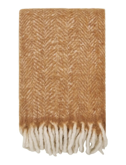 House Nordic Jorun - Plaid,  Wool Mix, Tan, 130X170 Cm - Beige - 170X130CM