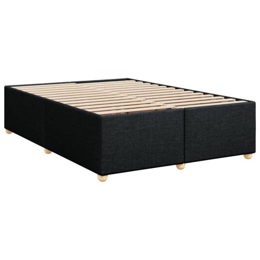 Seng med madrass boksfjær svart 140x200 cm stoff 8721102702648