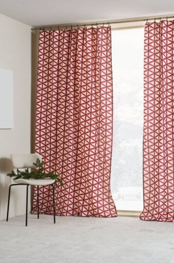 Jotex VALERIA multifunksjonsgardin 2-pk Rød/beige 1737872-01-220 1737872-01-250