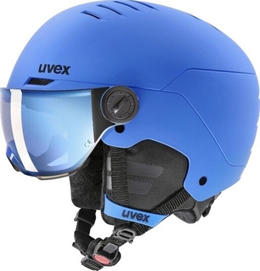 Skihjelm Uvex Rocket junior Visor matt blå S566263200* 54-58 cm