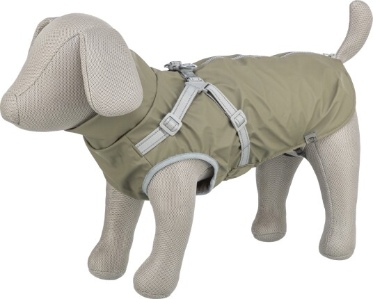 Trixie Pontis Rain regnjakke med integrert sele for hund 44-48 x 30 cm Olivengrønn
