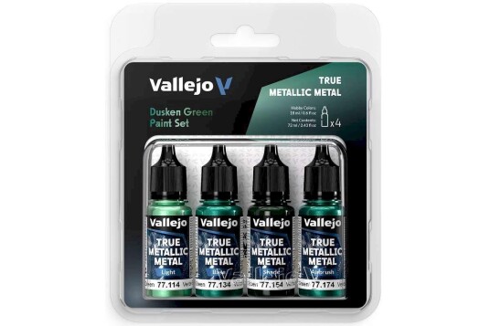 Vallejo True Metallic Dusken Green 4x18ml Vallejo True Metallic Dusken Green 4x18ml