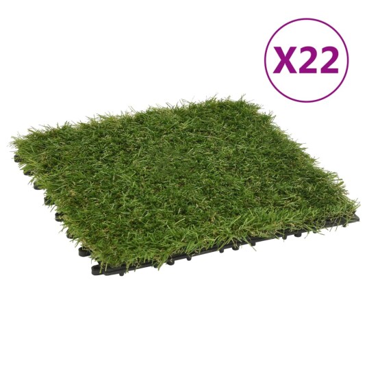 vidaXL Kunstige gressmatter 22 stk grønn 30x30 cm vidaXL Kunstige gressmatter 22 stk grønn 30x30 cm