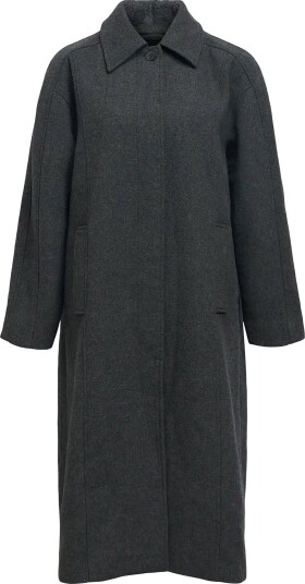 Object Objninni Re L/S Long Coat 146 DARK GREY MELANGE 34