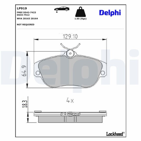 Bremseklosser DELPHI LP919