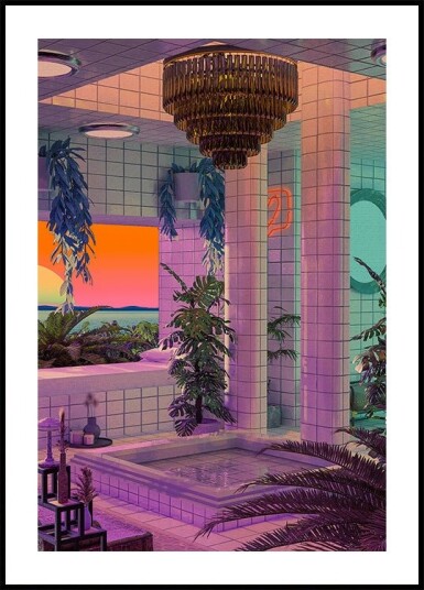 Vaporwave Pool Plakat / 100x150cm