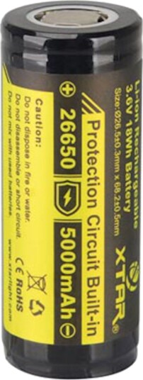26650 Li-ion-batteri 3,6 V 5000 mAh