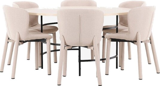 Venture Home Spisebord Copenhagen med Astoria stol Beige Venture Home Spisebord Copenhagen med Astoria stol Beige
