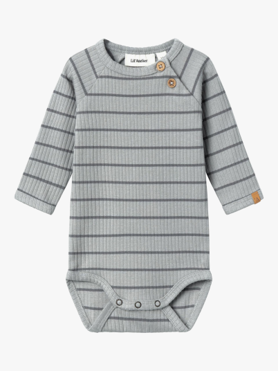 Lil- Atelier Kail Long Sleeve Slim Body Grå 80 Lil- Atelier Kail Long Sleeve Slim Body Grå 80