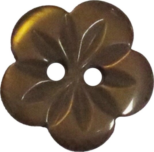 Villy Jensen Knapp med Blomst 15 mm Brun 18234-24-0008