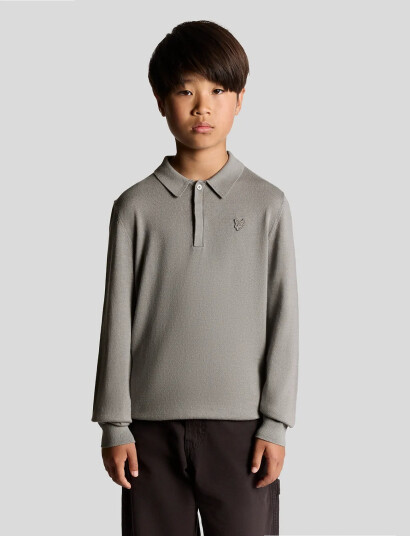 Lyle & Scott Ls Knitted Polo Shirt Grey 170-176 Lyle & Scott Ls Knitted Polo Shirt Grey 170-176