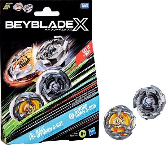Beyblade Beyblade X Gale Wyvern 3-60T & Sword Dran 3-80B-Dubbelset - Silver - ONE SIZE