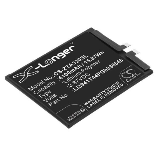 ZTE Axon 30 batteri (4100 mAh 3.85 V, Sort)