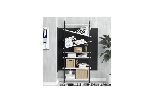 Norvas Bokhylle 78 cm Sort/Hvit