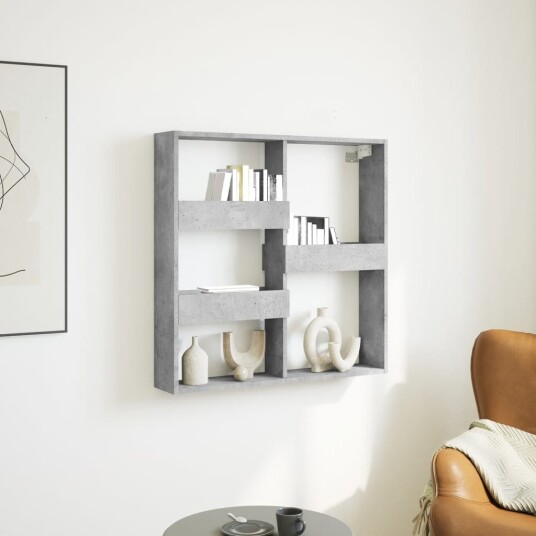 Veggskap betonggrå 80x15x80 cm konstruert tre 8721158388353