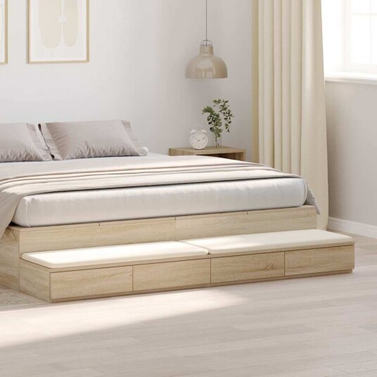  Sengeskuffer Sonoma Eik 200x36,5x16,5 cm Konstruert Tre