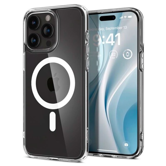 Spigen Crystal Hybrid MagSafe-deksel til iPhone 15 Pro Max (TPU) Hvit