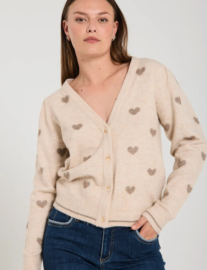 FREE/QUENT Fqfaith-Cardigan - Cream - L