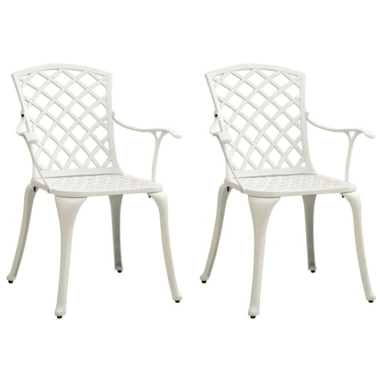vidaXL Bistrosett 3 deler støpt aluminium hvit