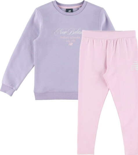 New Balance Sett   Collegegenser/Leggings   Røkt Violet   New Balance   6 7 år (116 122)   Collegegenser Lilla Rosa   116 112