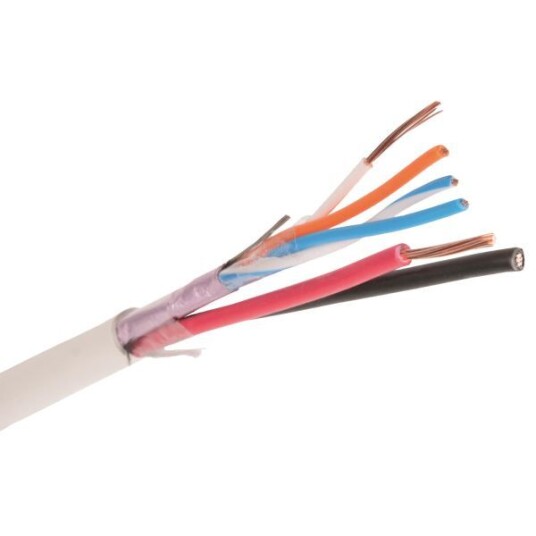 Nexans FLAQQBR Alarmkabel 9,5 mm ytterdiameter, hvit 1 m, kappet