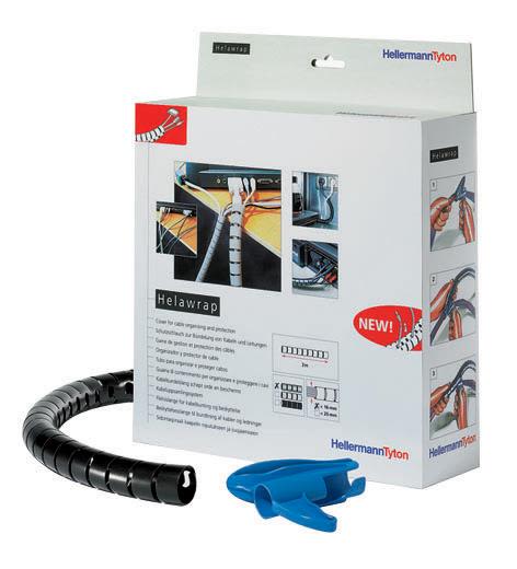 Hellermann Tyton Helawrap Kabelspiral 2 m svart Ø25 mm Installasjonsmaterial