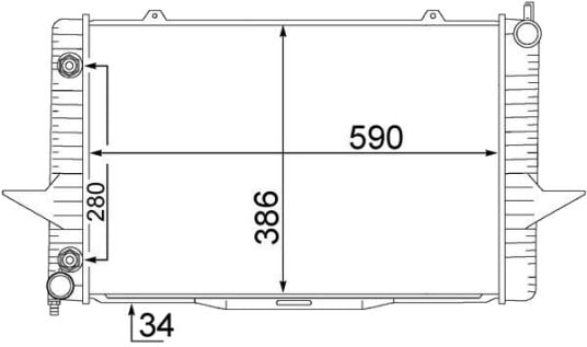 Radiator, motorkjøling MAHLE CR 1544 000S