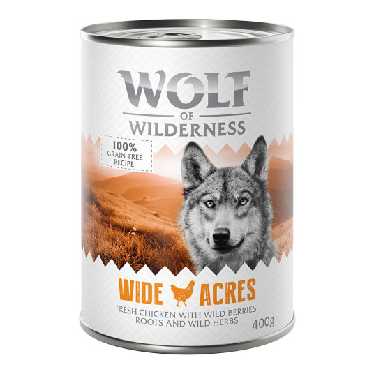Wolf Of Wilderness Økonomipakke: Adult 12 X 400 G Wide Acres Kylling