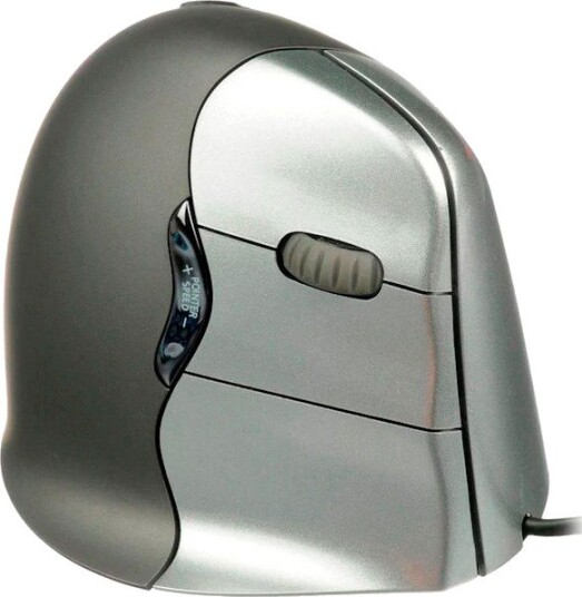 Evoluent VerticalMouse 4 Ergonomisk Kablet Mus Høyre Medium Sort/Sølv