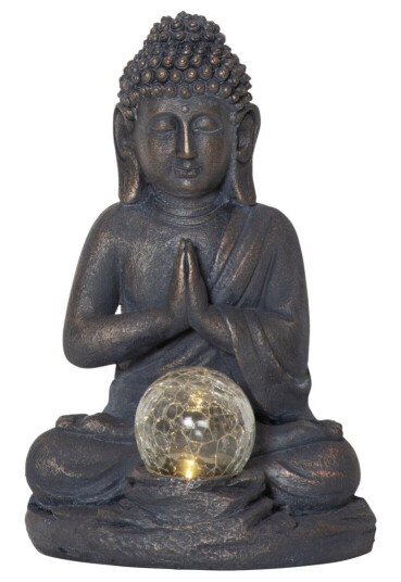 STAR TRADING 482-18 BUDDHA DEKORATIVT LYS, GRÅ