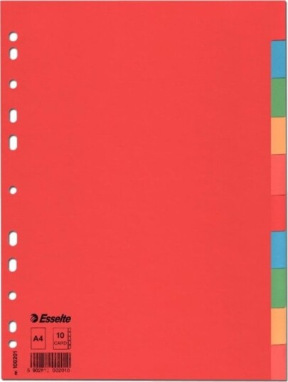 Esselte Inndeler 10 Deler For A4 210 X 297 Mm Kapasitet: 10 Ark Med Fliker Multifarge Esselte Inndeler 10 Deler For A4 210 X 297 Mm Kapasitet: 10 Ark Med Fliker Multifarge
