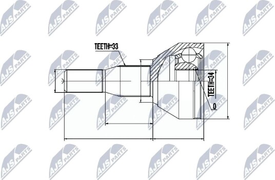 Nty Drivknute drivaksel NTY NPZ PL 030