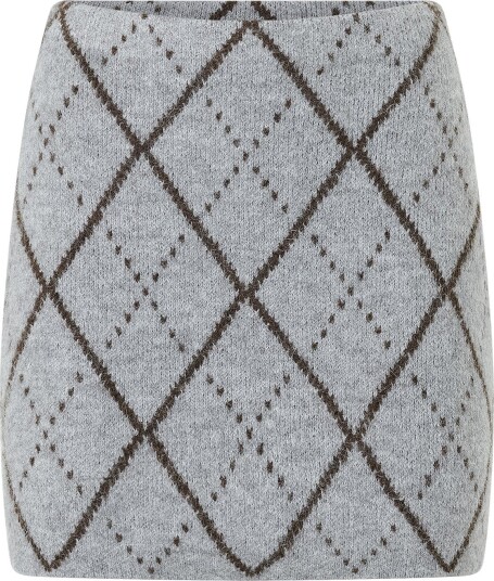 Gina Tricot - Skjørt Knitted Argyle Skirt - Grå