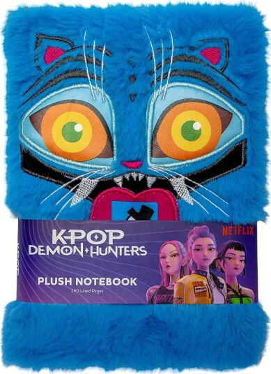 Euromic Kpop Demon Hunters Notesbog Med Plys Derpy Tiger Blue ONE SIZE