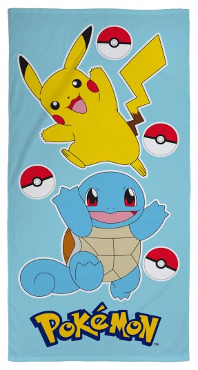 Licens Pokémon håndkle 70x140 cm Barnehåndkle med Pikachu og Squirtle Badehåndkle 100% bomull Licens Pokémon håndkle 70x140 cm Barnehåndkle med Pikachu og Squirtle Badehåndkle 100% bomull
