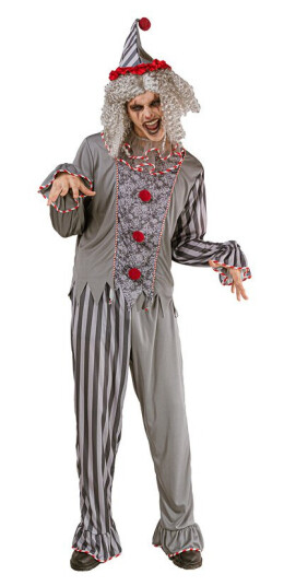 Sinister Smiling Creepy Clown Kostyme Str. 56 voksen