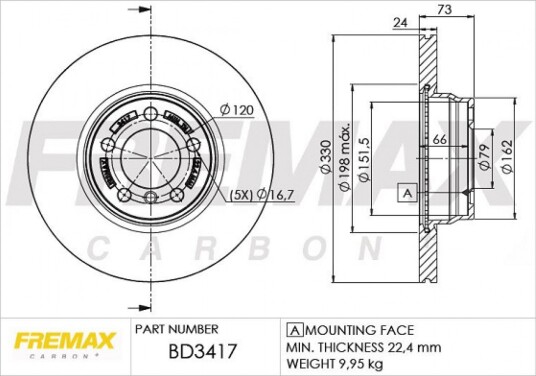 Bremseskive FREMAX BD-3417