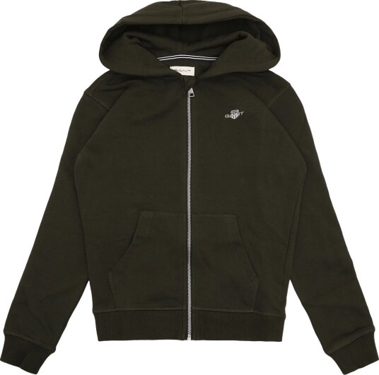 Gant Kids Shield Full Zip Hoodie   DARK MOSS GREEN   128