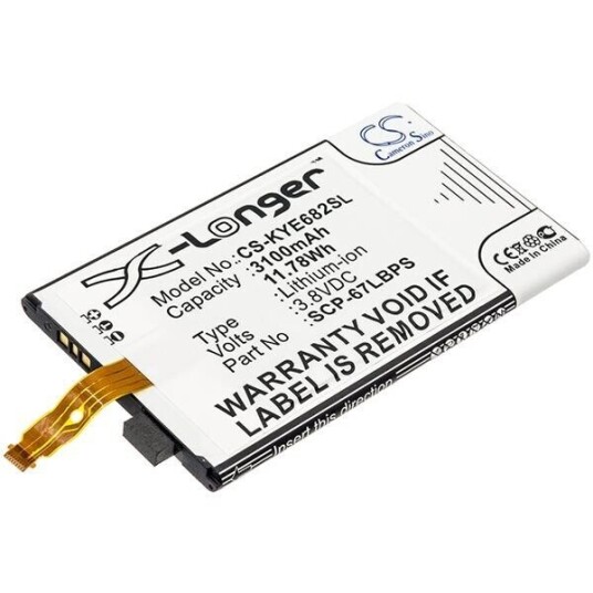 Kyocera E6833 batteri (3100 mAh 3.8 V, Sort)